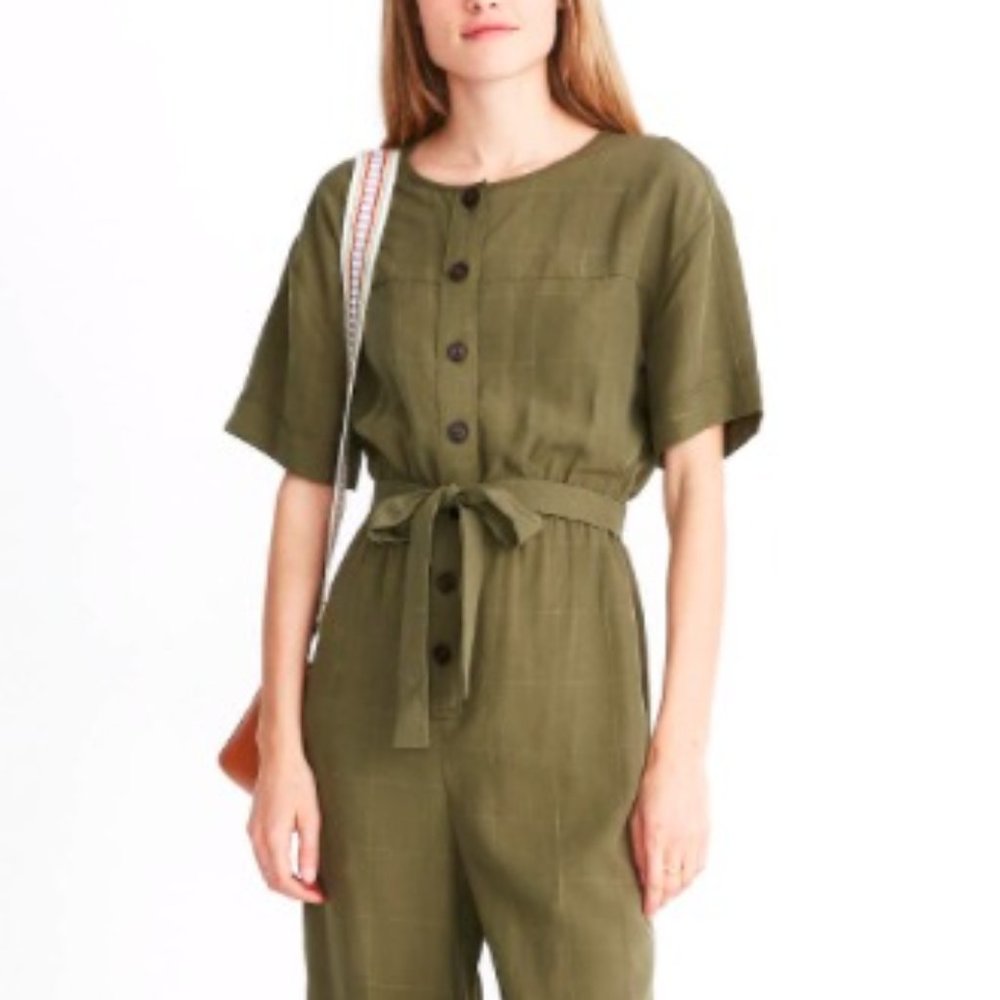 Madewell Short-Sleeve Belted Jumpsuit